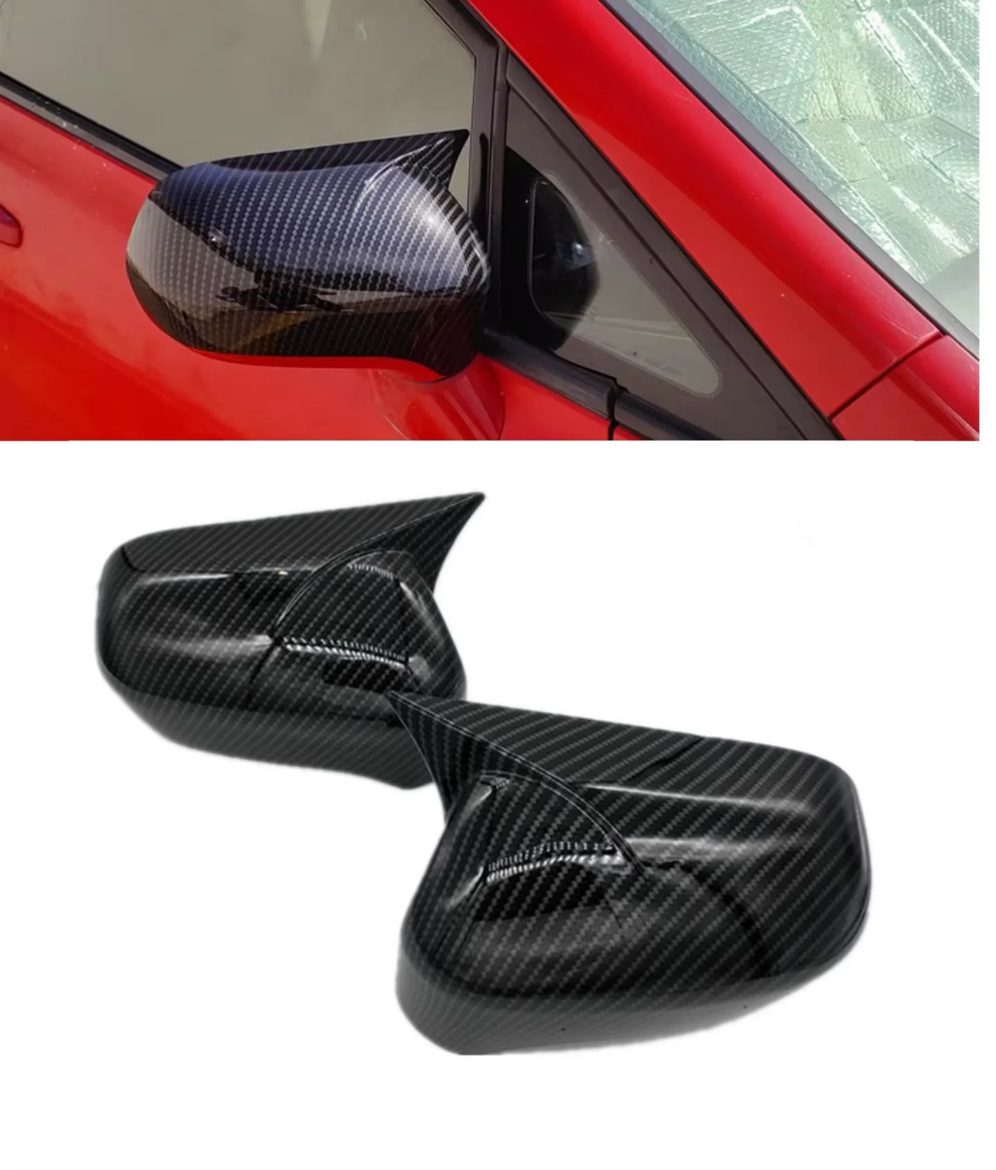 

For Honda Civic 8th 2005-2011 Carbon Fiber Car Rearview Side Mirror Cover Wing Cap Sticker Door Rear View Case Trim