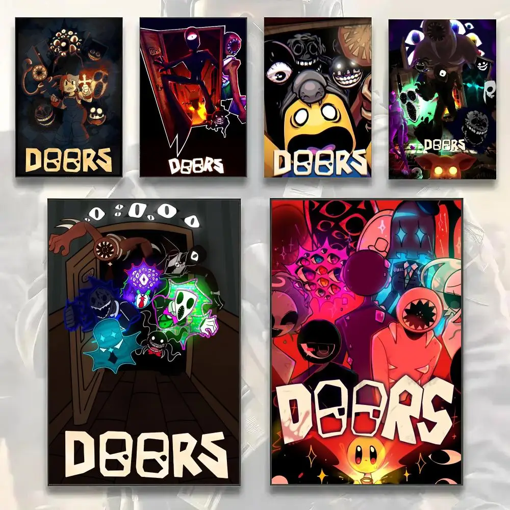 Horror Game D-Doors Painting Calligraphy Modern Canvas Wall Art Prints for Living Room Decor | Wall Decals