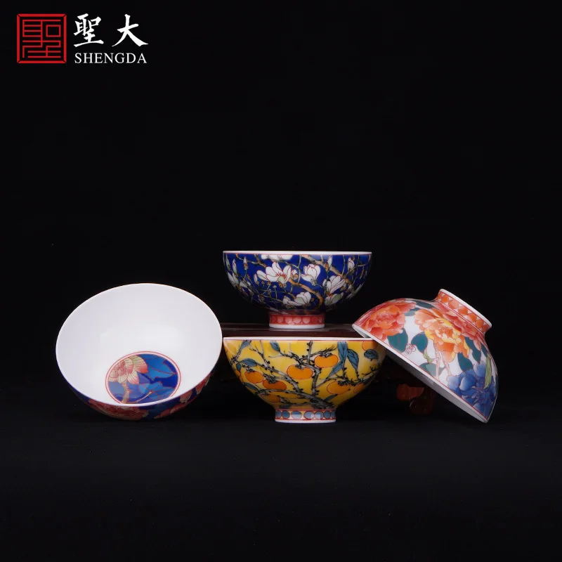 |Rocky is jingdezhen kiln and grain master cup pure manual hand-painted high-end tea sample tea cup kung fu tea cups