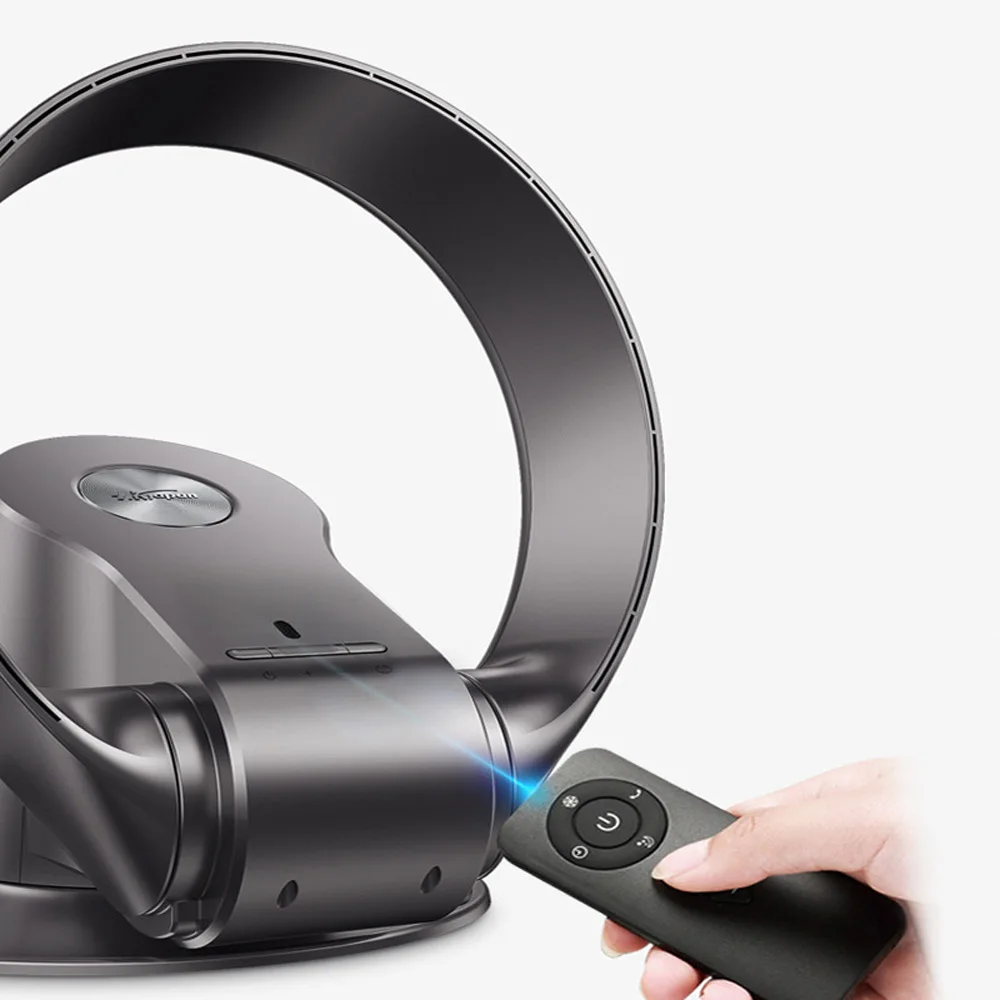 Leafless electric fan wall-mounted circulating fan household electric fan remote control desktop fan