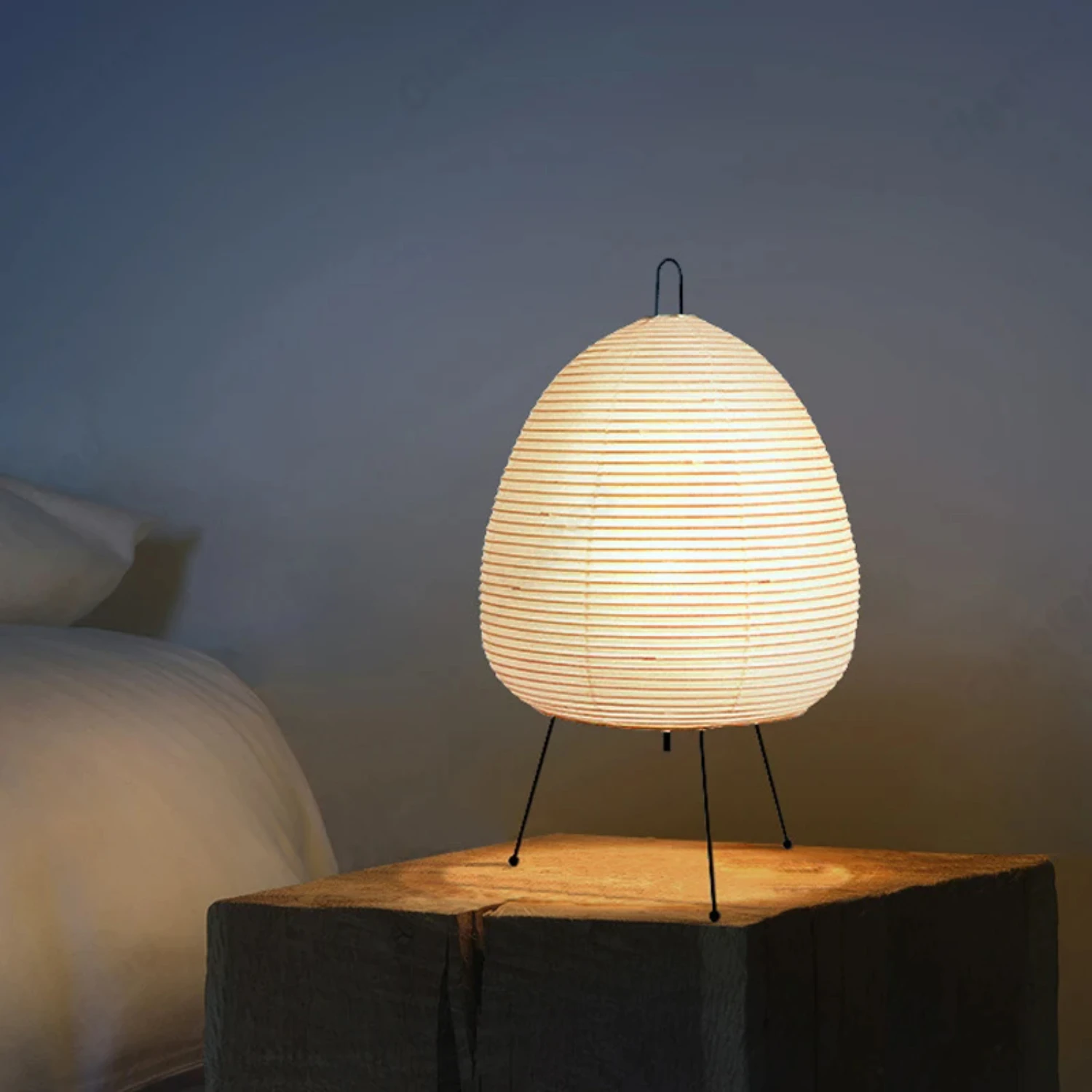 Japanese Akari Noguchi Table Lamp - Rice Paper Standing Lamp for Bedroom, Study, Living Room Decor