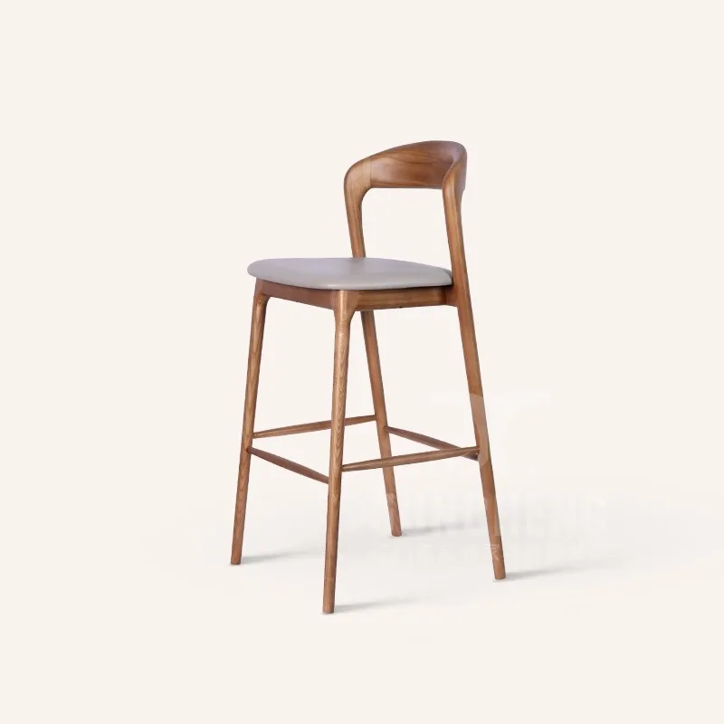 

Nordic Creative Back Bar Chair Front Desk Casual Cafe High Chair Stool Modern Simple Home Bar Chair