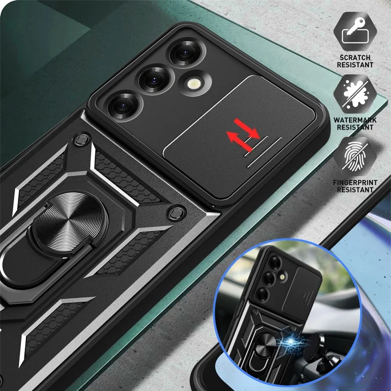 Funda For Samsung Galaxy M35 Case Shockproof Armor Ring Phone Case for Samsung M53 M 35 GalaxyM35 5G SM-M356B Lens Protect Cover