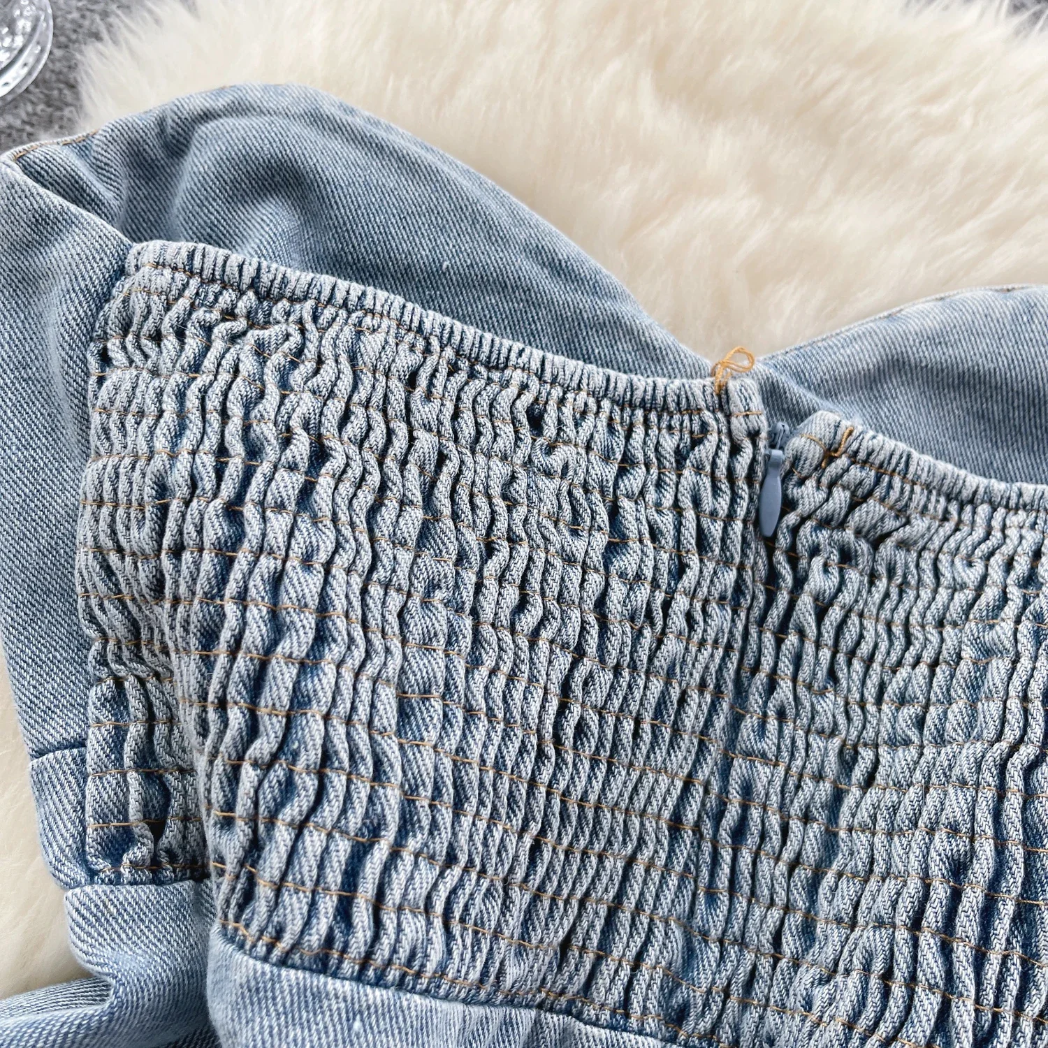 Chic Denim Asymmetrical Tube Top Korean Fashion Tank Top Slim Sexy Strapless Casual Hotsweet Crop Tops Summer Women Clothing
