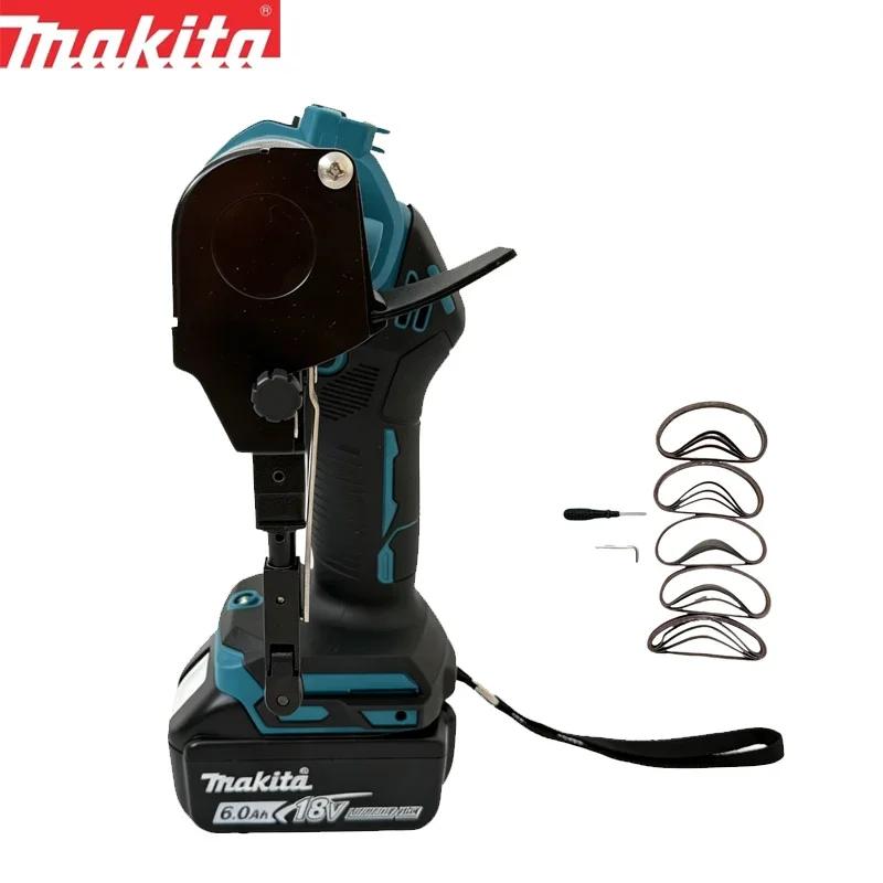 Makita Cordless Brushless Mini Belt Sander Polisher Fit 18V Portable Sanding Tool With Abrasive Belts For Wood Metal Polishing
