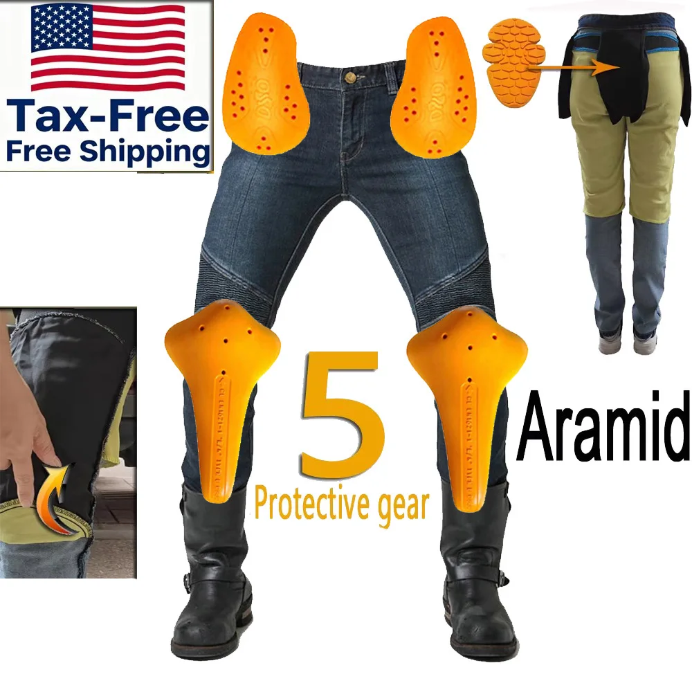 

Motorcycle Riding Jeans Men Aramid Protective Pants Motocross Armor Racing Sports Gear Spring Autumn