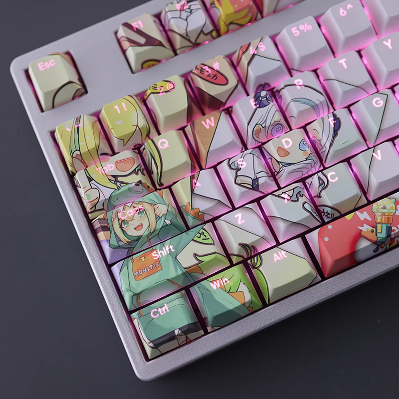 

Tianye Pikamee Light Transmission Keycap PBT Hot Sublimation Virtual Anchor anime Animation Cute Mother Pika108 Key