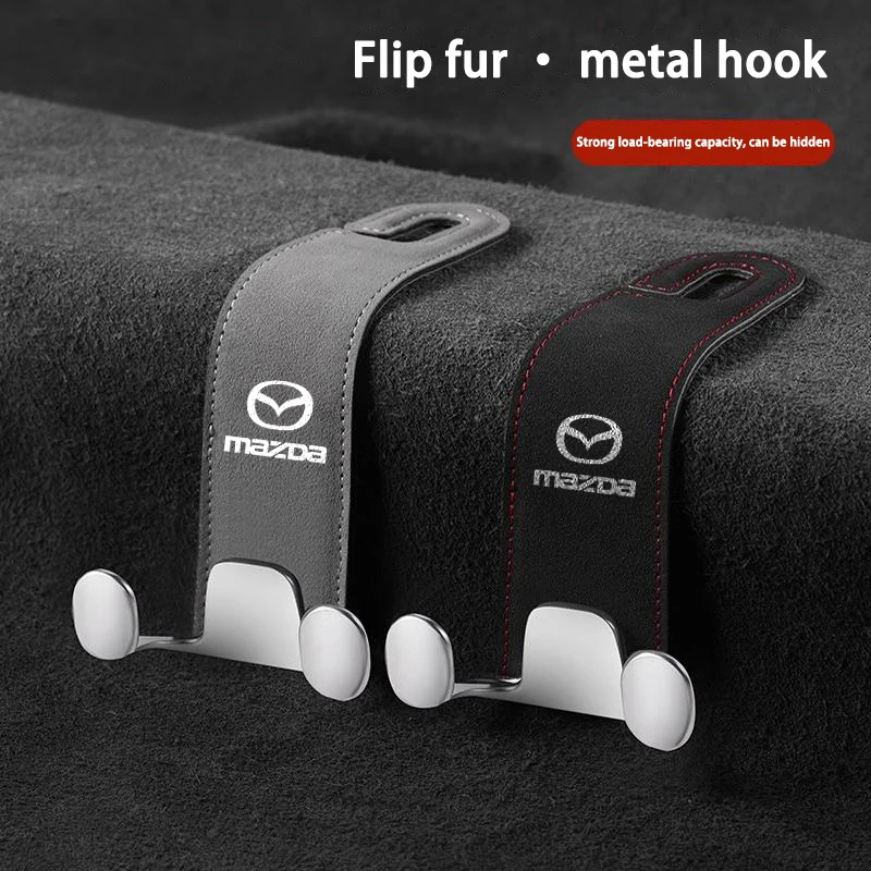 الجلد المدبوغ هوك مزدوج المقعد الخلفي مسند الظهر هوك سيارة الداخلية المنظم اكسسوارات لمازدا 3 6 CX5 2 CX3 CX9 MX5 RX8 Axela #1