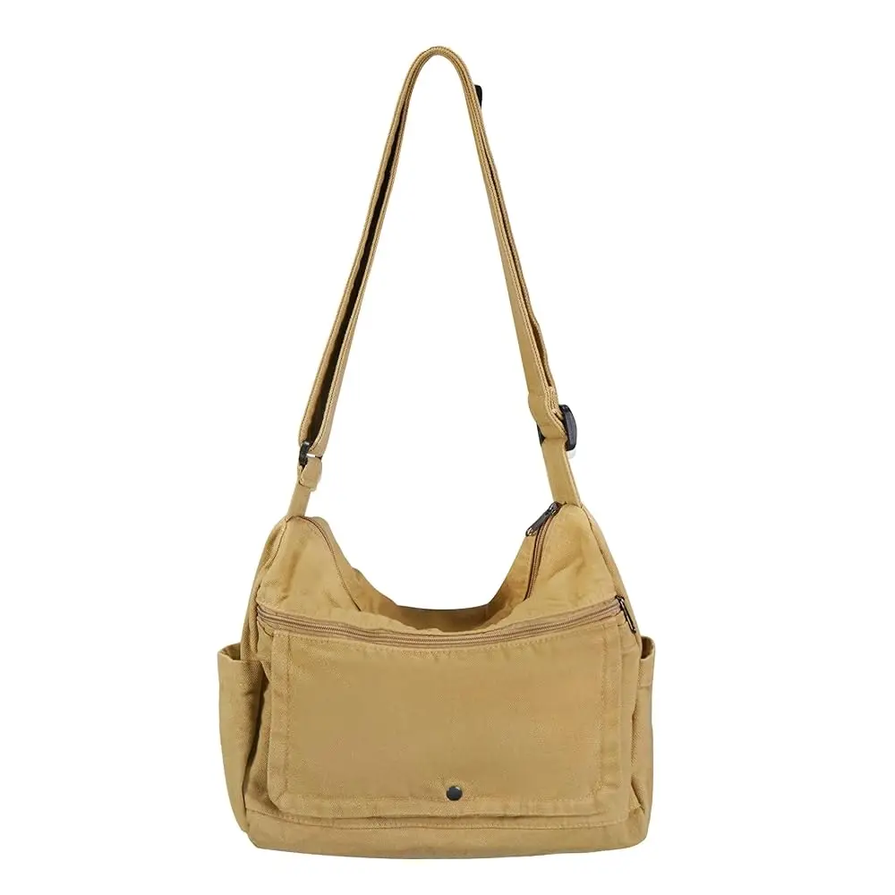 

Canvas Messenger Bag for Women Men Crossbody Tote Bag with Multiple Pockets Vintage Satchel