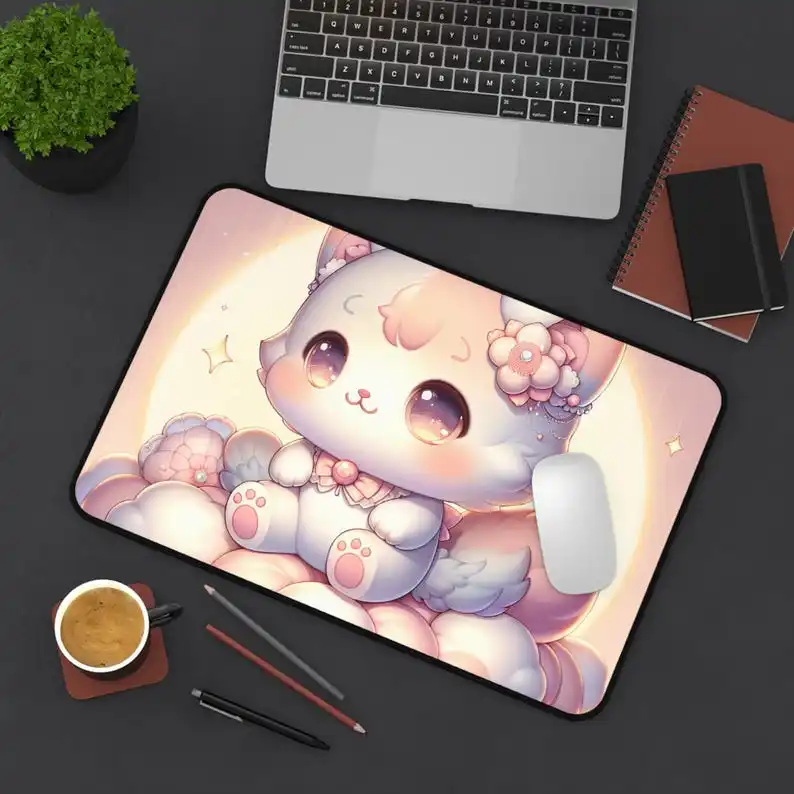 

XXL Cute Cat Mouse Pad,Non-Slip Waterproof Gaming Mouse Pad, Office Game Desk Decorative Mat, Perfect Gift for Cat Lovers