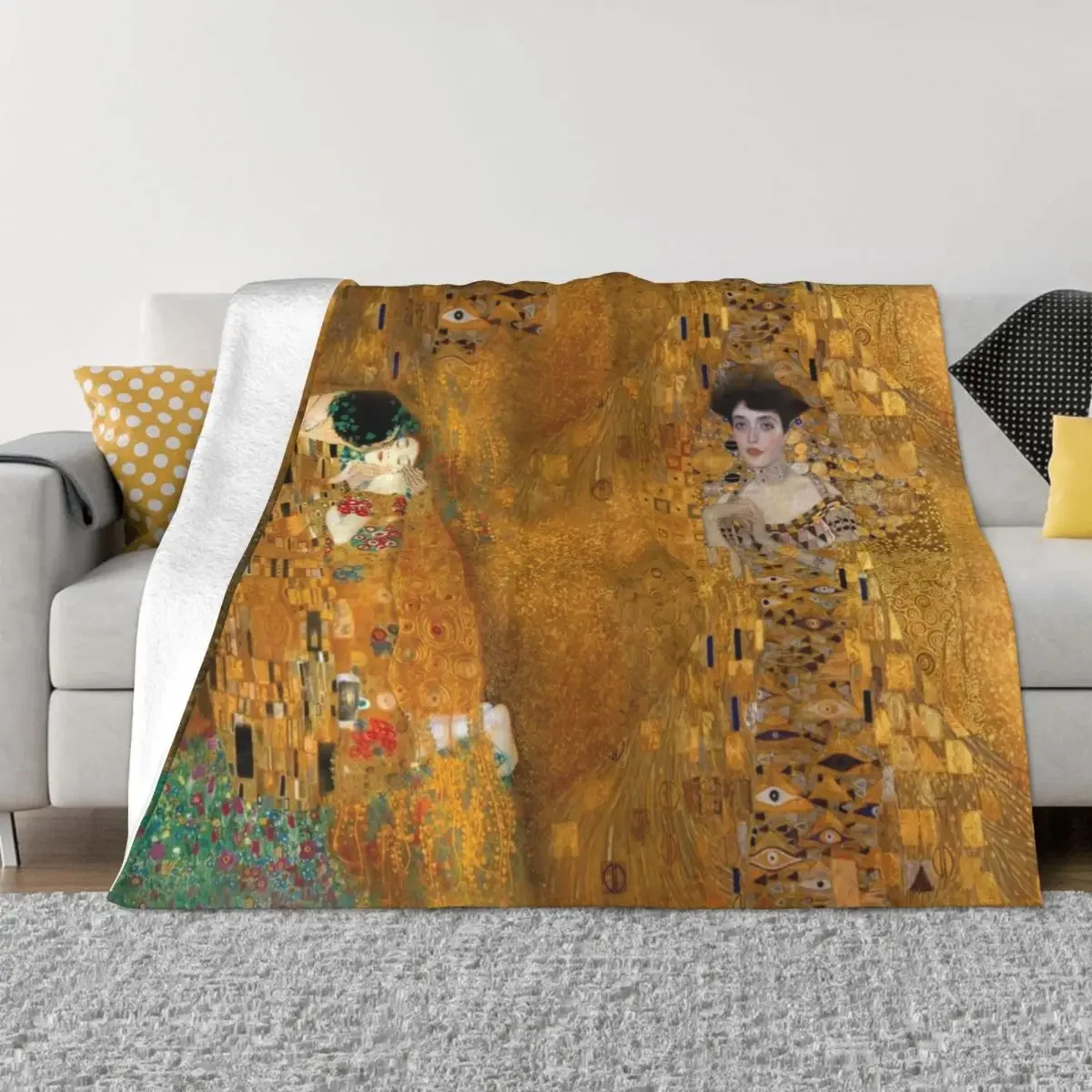 Klimt -Woman in Gold - The Kiss Throw Blanket christmas decoration Quilt Flannel Blankets