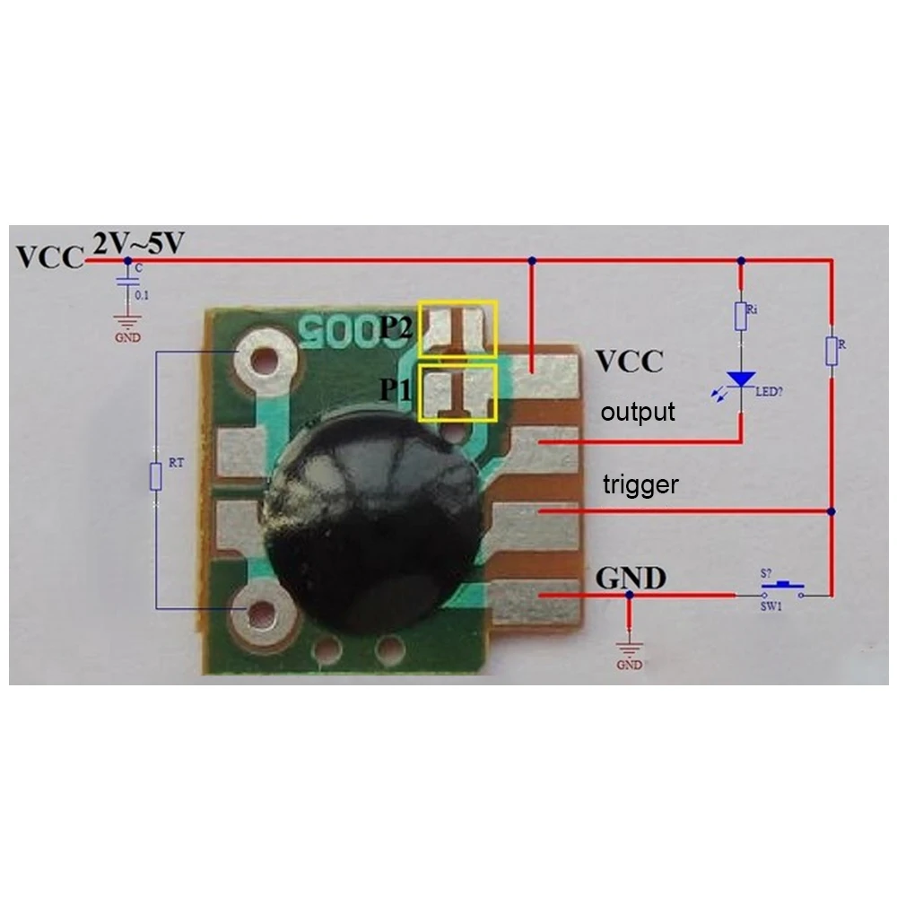 Módulo de temporizador de chip de temporizador de disparo de retardo multifunción, temporizador IC, 10 piezas, 2s - 1000h