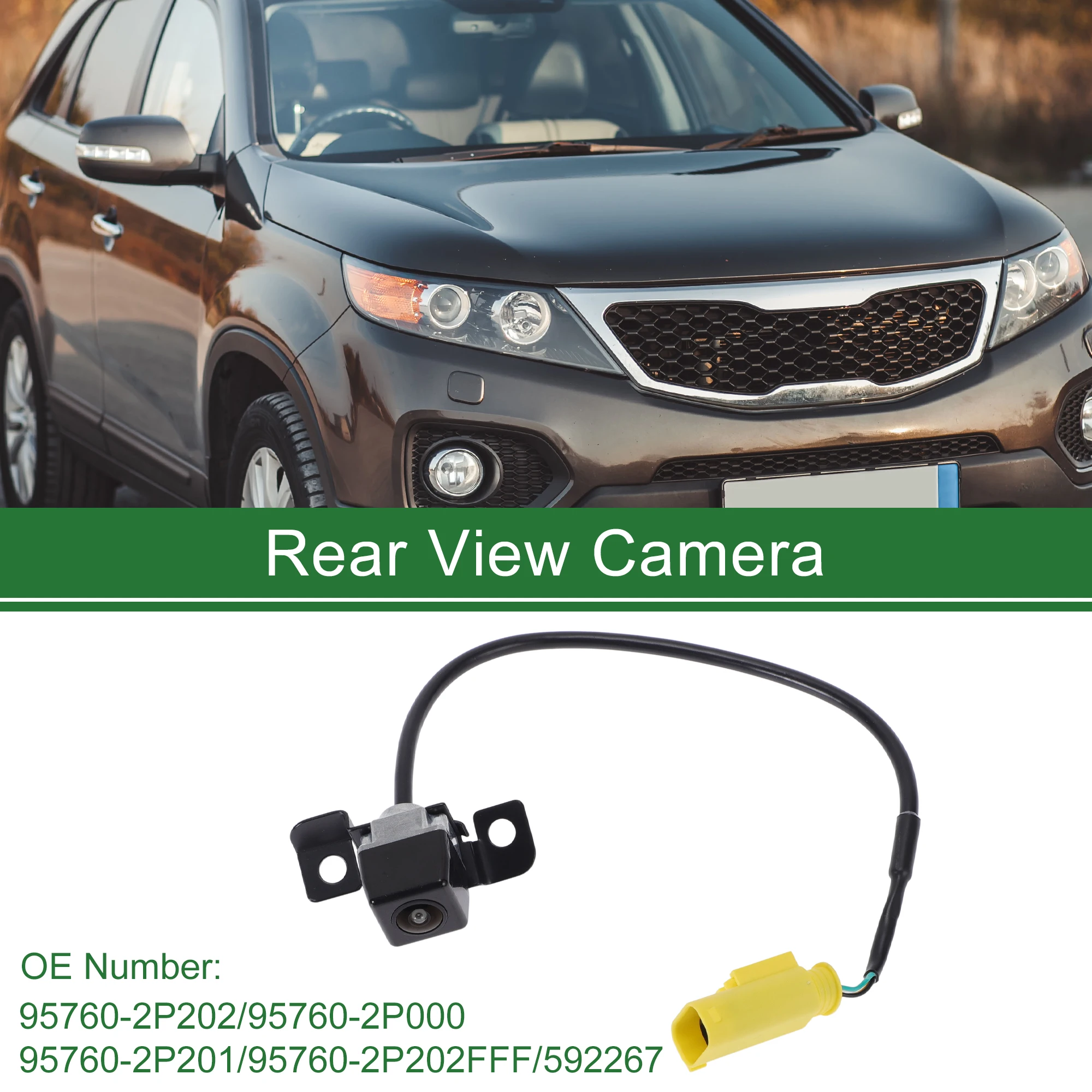 

UXCELL Rear View Camera Park Assist Camera Backup Reverse Camera for Kia Sorento 2011 2012 2013 No.95760-2P202/95760-2P202FFF