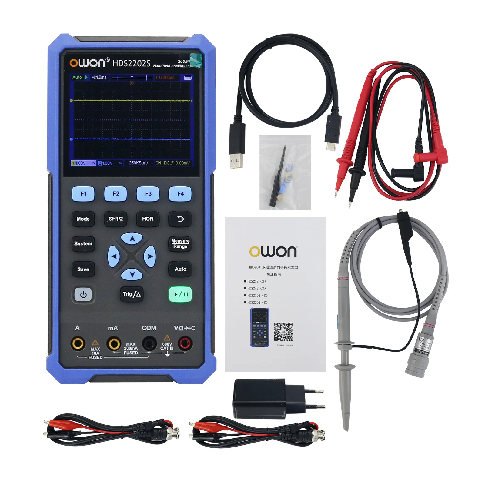 HDS2202/HDS2202S Two Channel Digital Oscilloscope For OWON HDS200 Series High Performance Handled Digital Oscilloscope