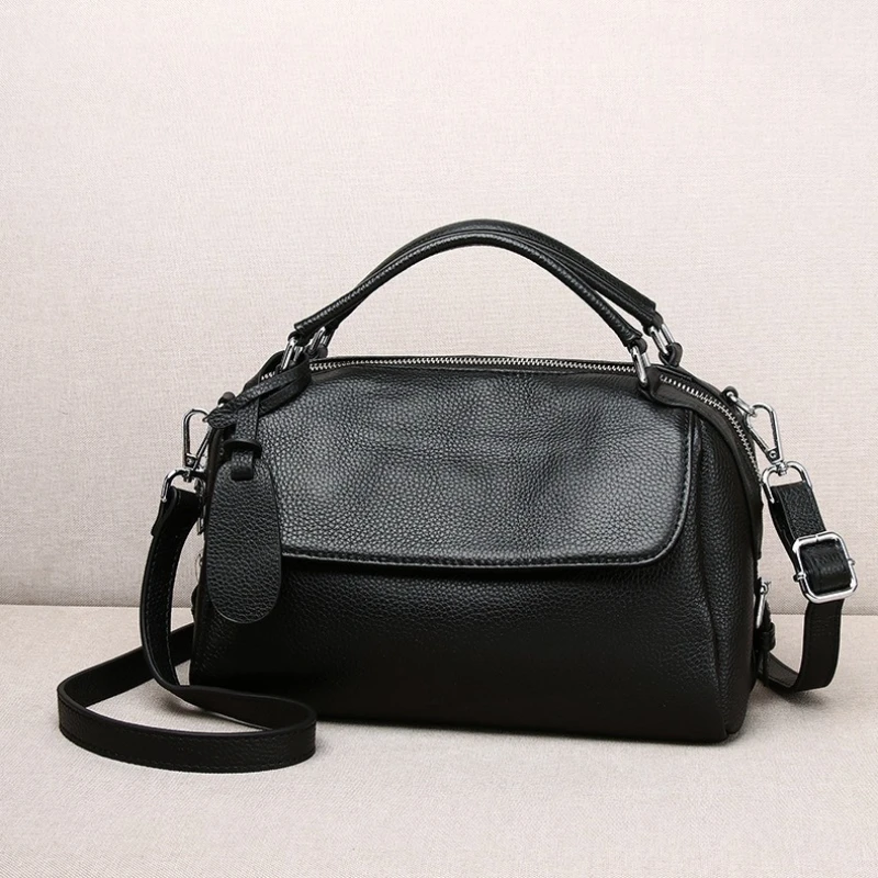 

Genuine Top Grain Leather Tote Bag for Women - Crossbody Shoulder Purse, Soft Casual Fashion Handbag with Convertible Straps