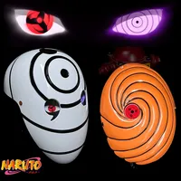 Naruto Cosplay Mask Anime Uchiha Obito Figure Emit Light White Mask Kids Toy Anime Madara Cosplay Halloween Masks Children Gift