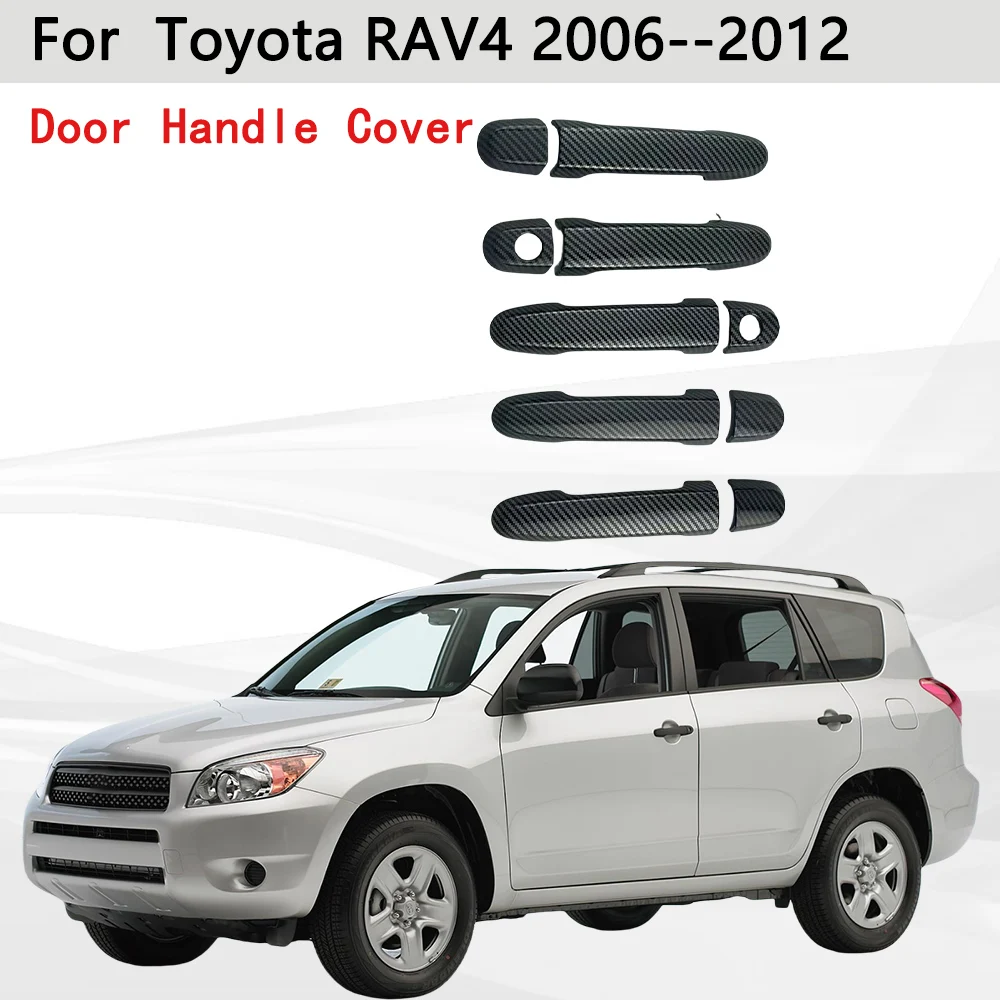 

For Toyota RAV4 2001 2003 2004 2006 2007 2008 2009 2010 2011 Carbon Fiber Door Handle Covers Trim Car Accessories Car Stickers