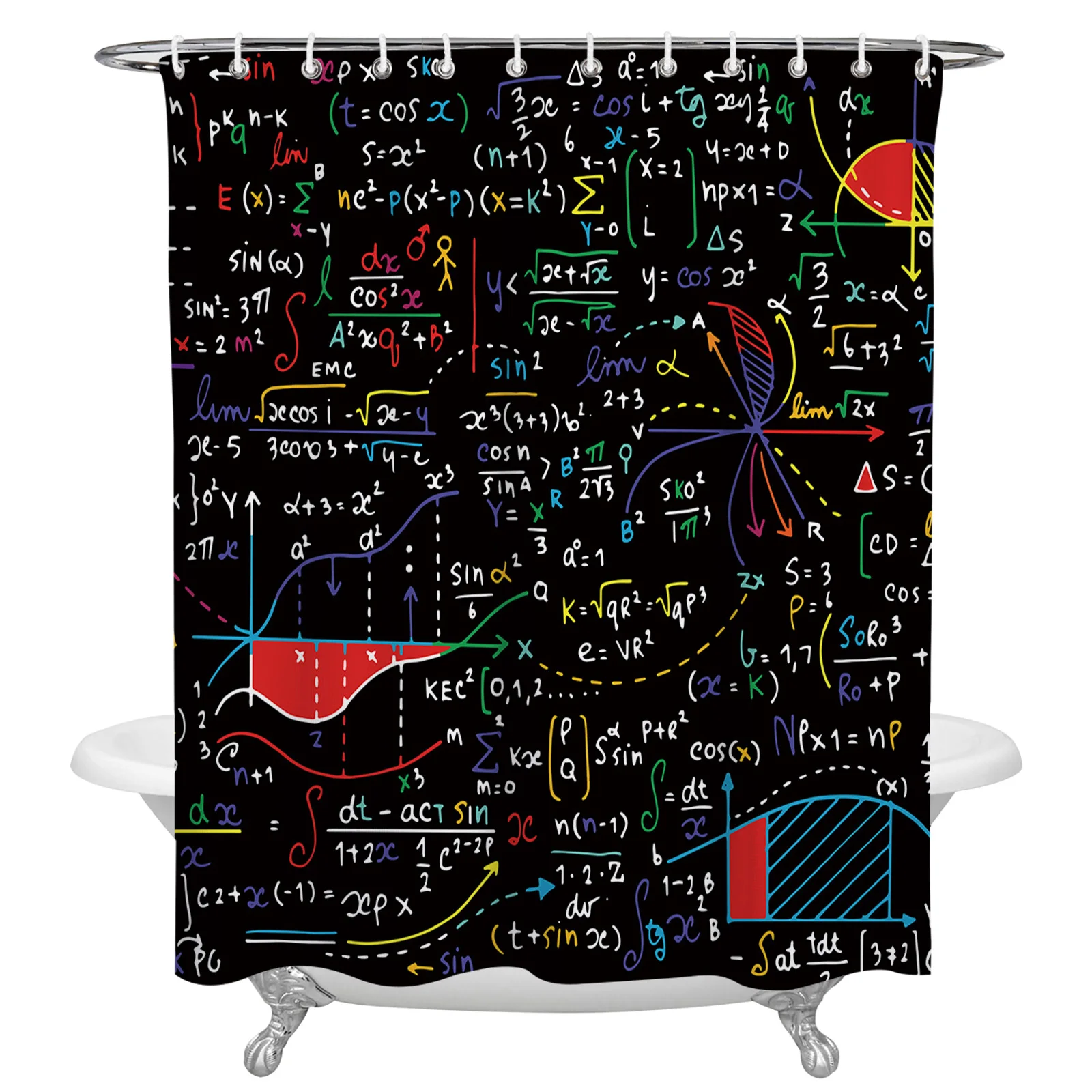 Mathematics Formula Chart Shower Curtains Waterproof Bath Curtains Home Decor Modern Luxury Bathroom Curtain