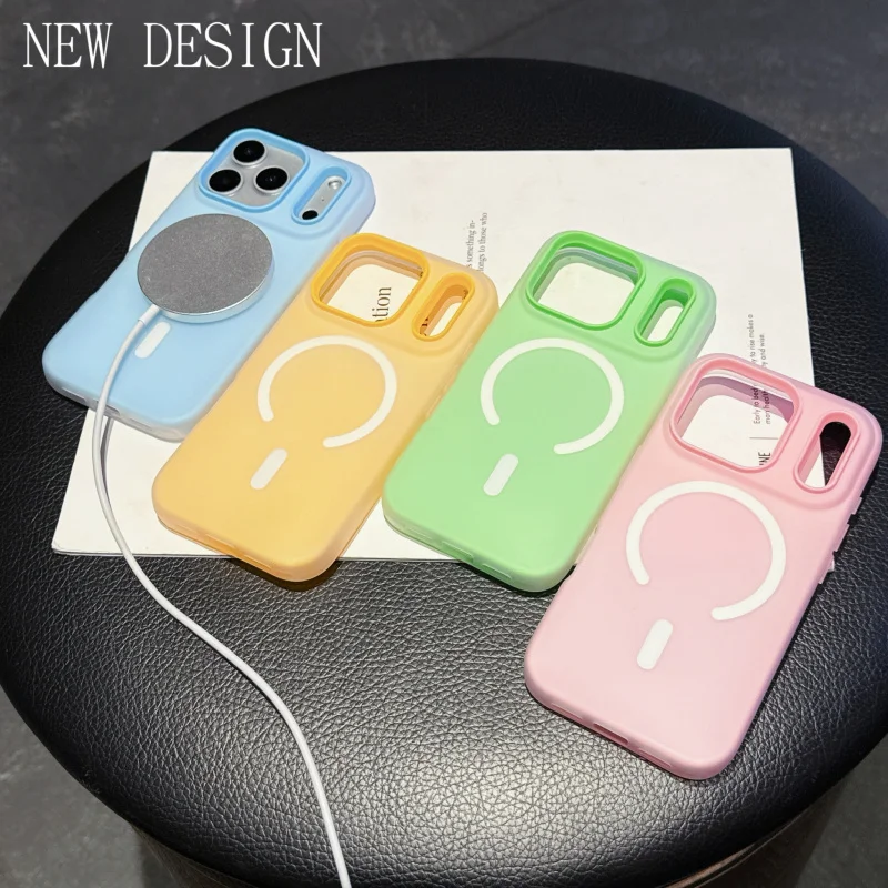 Trendy Ins-Style Jelly 2-in-1 Magnetic Case For iPhone 17 Air 16 15 Plus 14 13 12 Pro Max Creative Protective Phone Cover