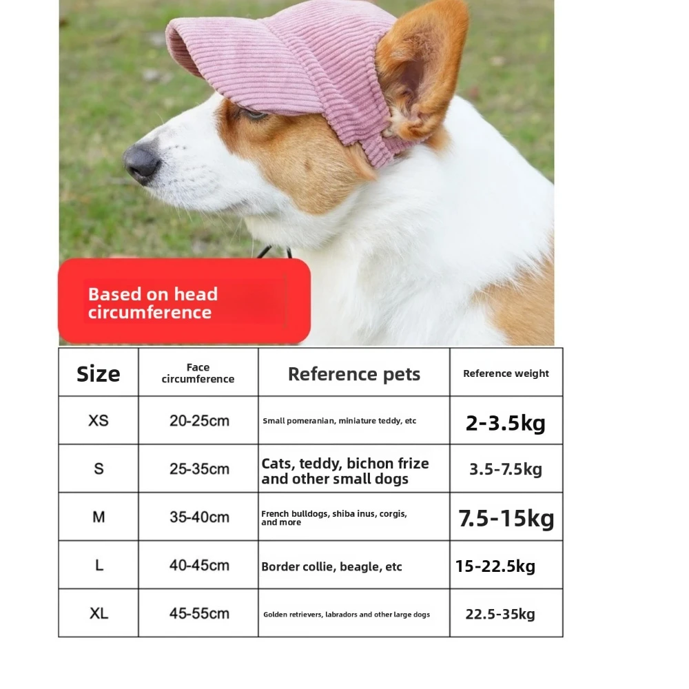 WOOJACK Haustier-Baseballkappe mit Ohrlöchern, Hundemütze für Hunderassen wiezunehin etwa 17-33 Pfund wie Französische Bulldoggen, Shiba Inus, Corgis – Detail 5
