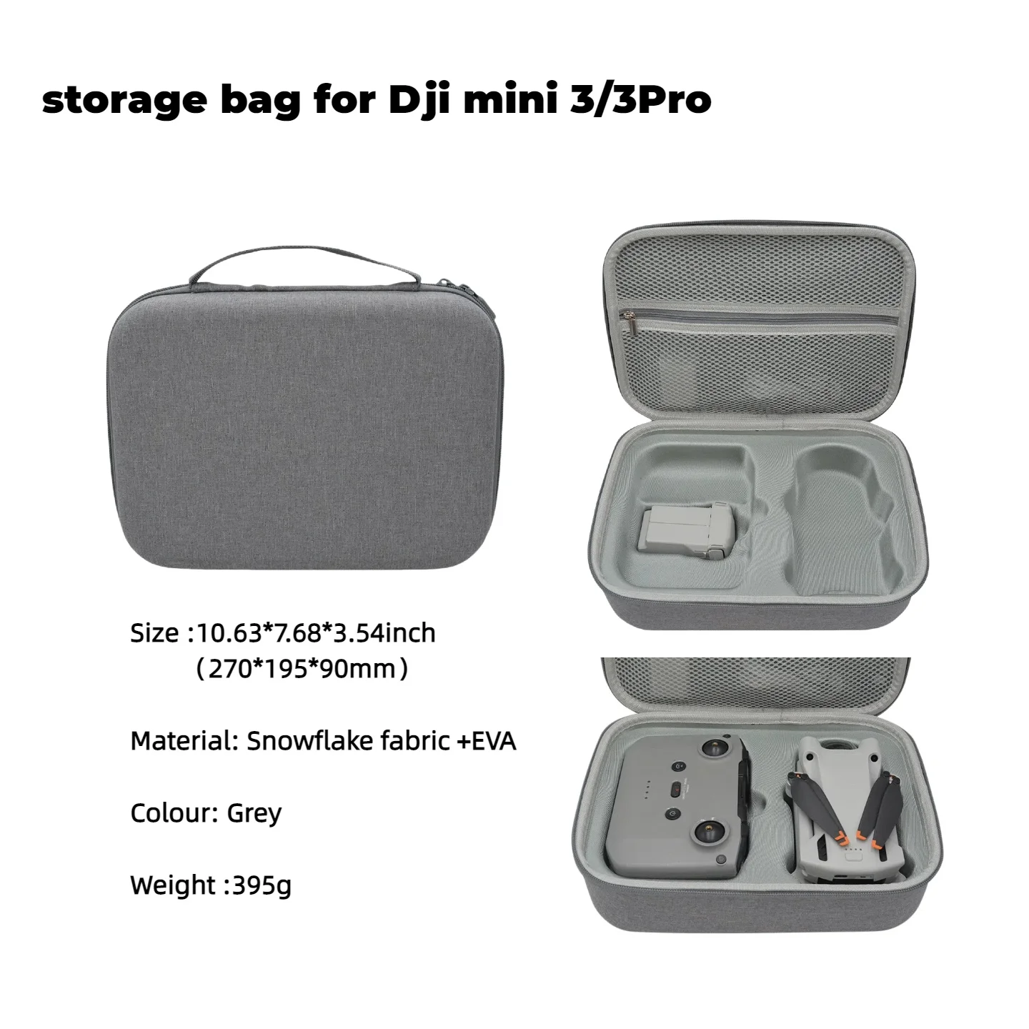 Sac de Drone dur EVA pour DJI Mini 3/Mini 3Pro, mallette de transport, sac à bandoulière de rangement, sac à main pour télécommande, accessoires de Drone