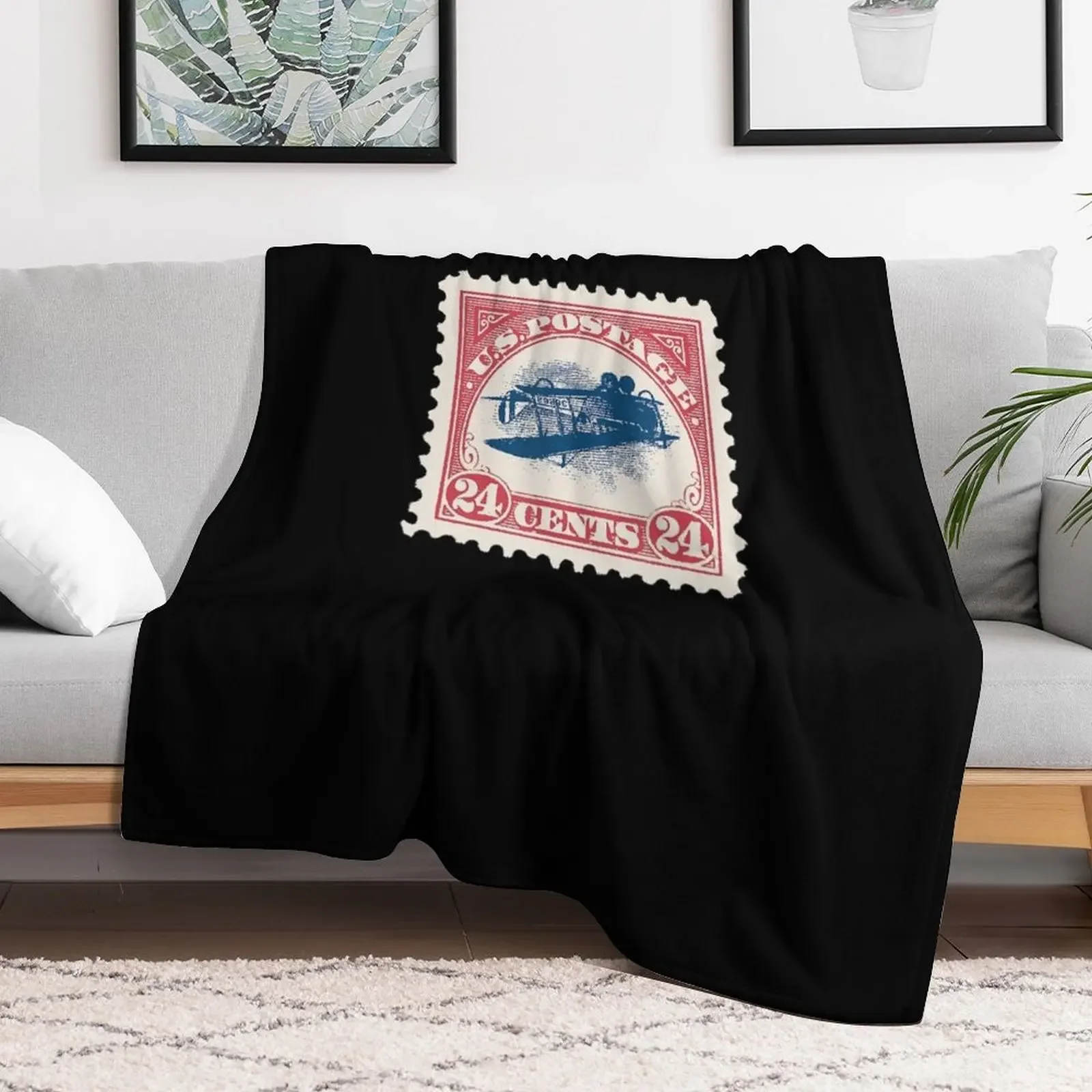 Inverted Jenny Stamps 24 Cent Rare 1918 US Postage Stamp Throw Blanket Blankets For Bed Sofa Quilt sofa bed Blankets