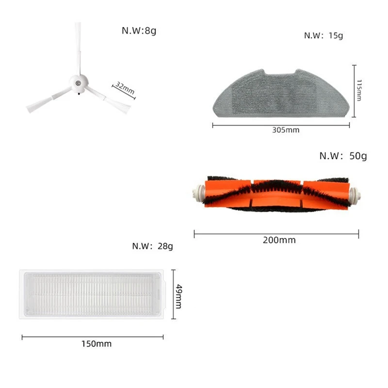 Piezas de repuesto para Robot aspirador Xiaomi 2 Lite / Pro / MJSTL/MJST1SHW, cepillo lateral principal, filtro Hepa