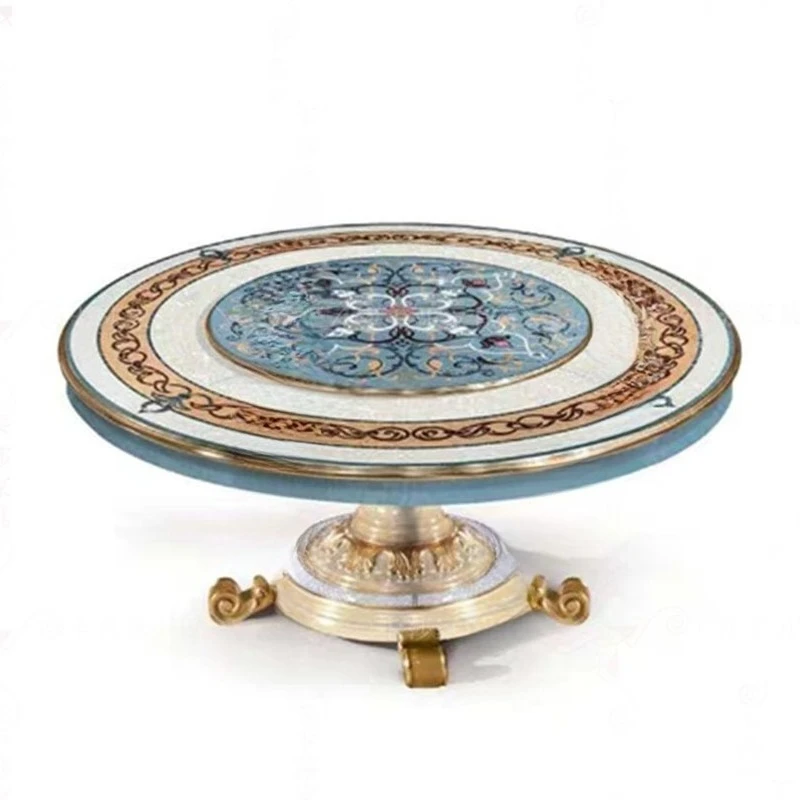 Luxury Restaurant Shell Parquet Round Table