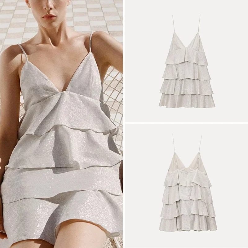 Z Ele cintura alta ort Dr Faionable em camadas decoração bolo saia Sle Svel verão Dr para mulheres