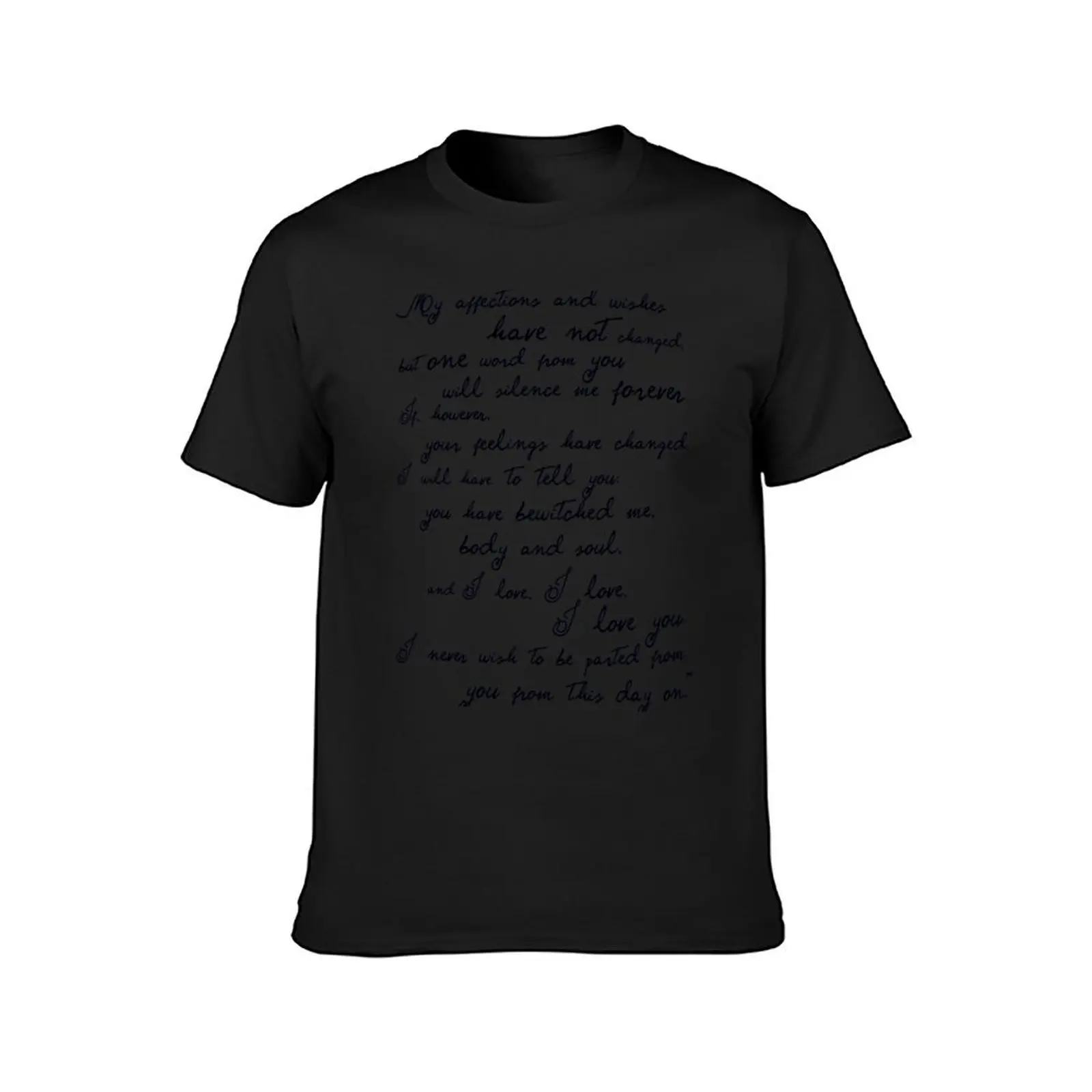 Pride and Prejudice, Darcy (black) Quote T-Shirt sweat Blouse customizeds heavy weight t shirts for men