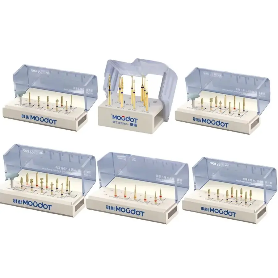 Dental Bur Kit for Crown Preparation, Ceramic Veneer & Inlay Prep Burs for Anterior/Posterior Teeth and Interproximal Reduction.