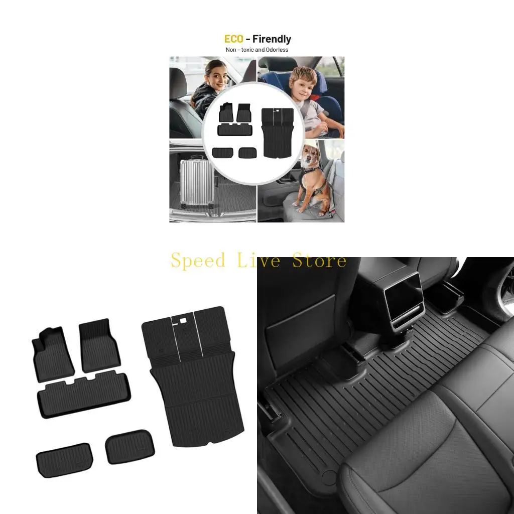 

547C Floor Mats for Y 2022-2024 TPE Anti-Slip Front and Rear Trunk Mats Cargo Liner Automotive Interior Accessories