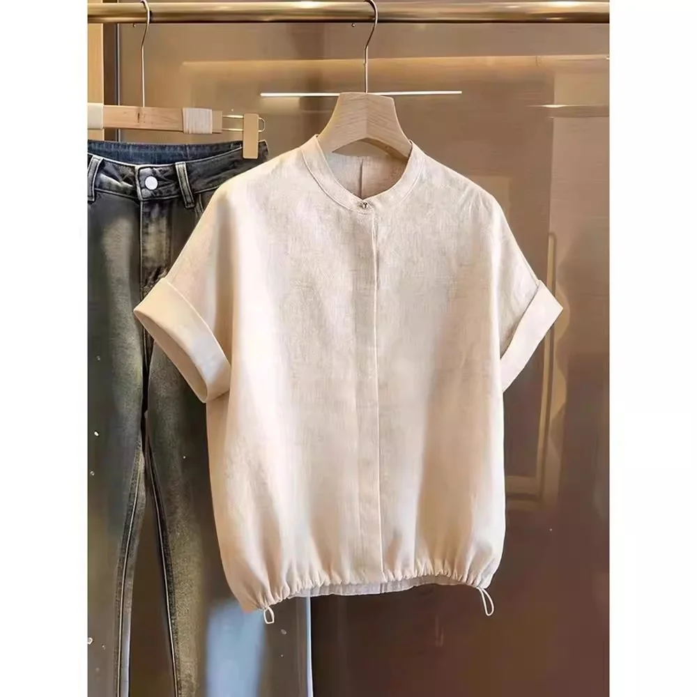 

Summer Large Size 300 Pounds Luxury round Neck Short Sleeve Men's Shirt Vintage Design Elegant Loose Casual Style Polyester F...