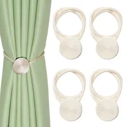 2PCS Curtain Tieback Magnet Modern Simple Style Clip Home Decor Drape Ties Backs Weave Rope Holdbacks For Window Curtain Holder