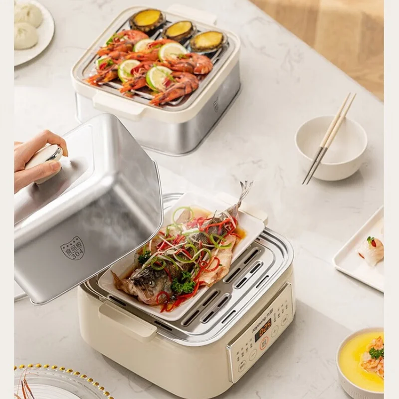 Joyoung كبير 10L وعاء باخرة كهربائي متعدد الأغراض طباخ طبقة مزدوجة تبخير الكعك إناء/ قدر 24H الدفء قدر الغذاء البخاري 220 فولت