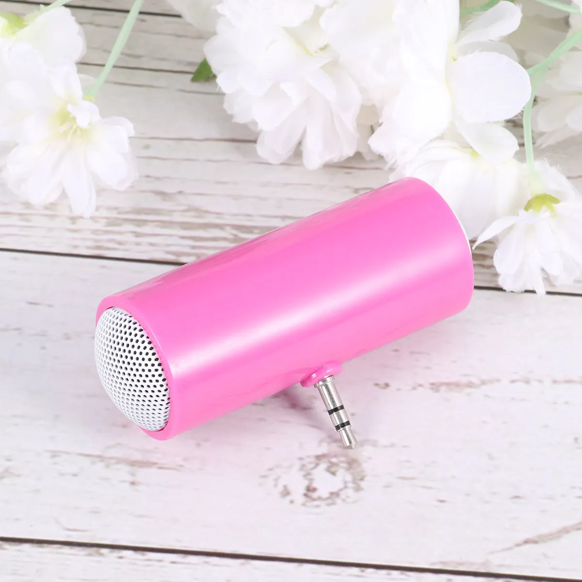 Mini Portable Stereo Speaker Pink with 3.5mm Audio Jack for Phone Tablet Compact Outdoor Music Player Phone Speaker