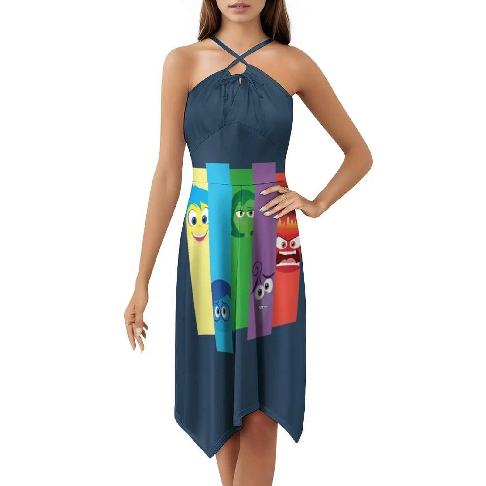 فستان قصير من Inside Out على طراز Preppy للنساء على شكل حرف A فستان يوم كاجوال فضفاض من الداخل إلى الخارج ملابس نسائية