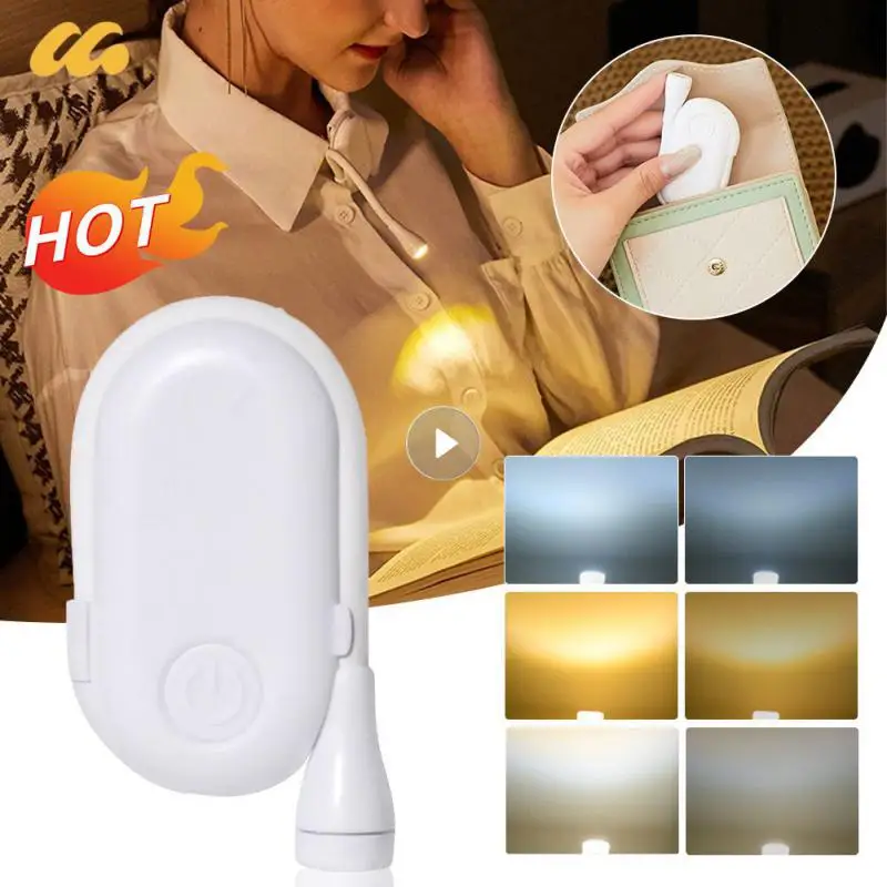 400mAh Mini Folder Book Light Portable Clip Night Lamp Usb Charging Led Dimmable Bedroom Eye Protect Camping Led Clip 360° Flip