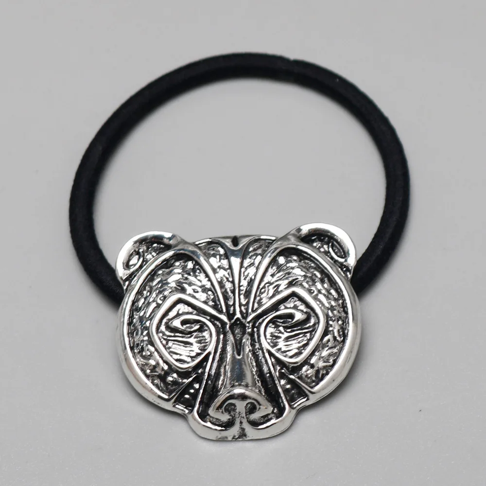 gothic animal hair ropes hairwear vintage wolf bear crow elastic hair ties hairband for viking women jewelry accessories