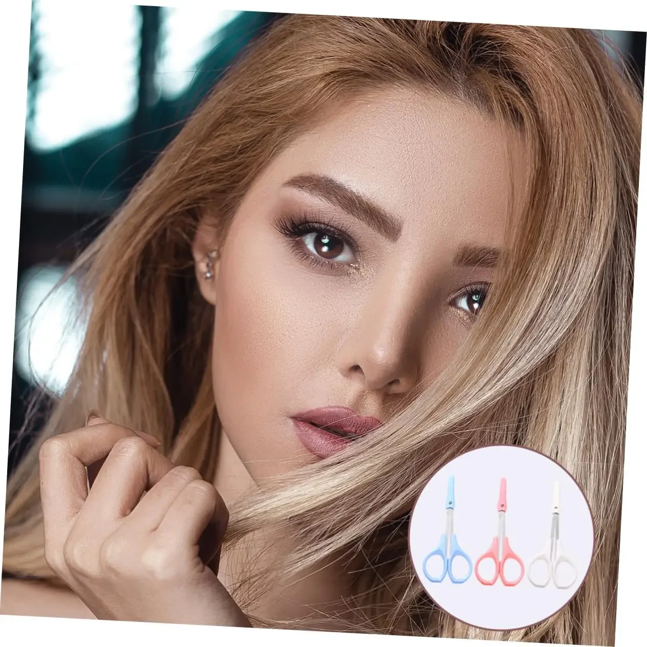 1Pc 耐久性のある眉毛トリマーはさみまつげ鼻毛リムーバーメイクツールステンレス鋼の爪角質リムーバークリップ