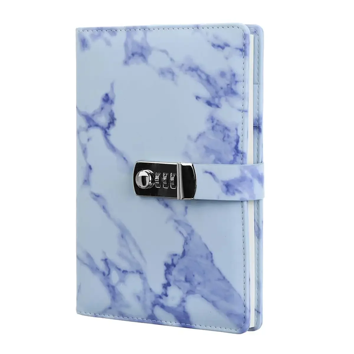 Notebook Paper Vintage Leather Marbling Diary Journal with Combination Password Lock Code Notebook School Office Stationery