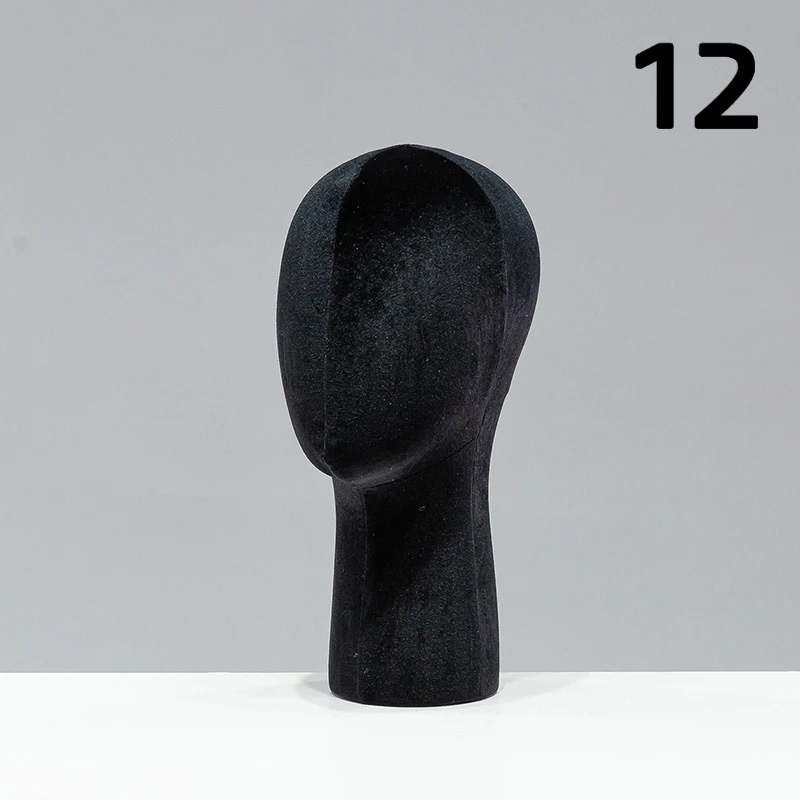 33 cm fluwelen mannequins hoofdprops voor sieradendisplay en reclamefotografie decor winkelcentrum raam hoed brilhouder