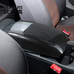 Carbon fiber Center Console Armrest Storage Box Frame panel protection Cover Trim For Audi Q5 8R 2009-2017 Car Interior Arm Rest