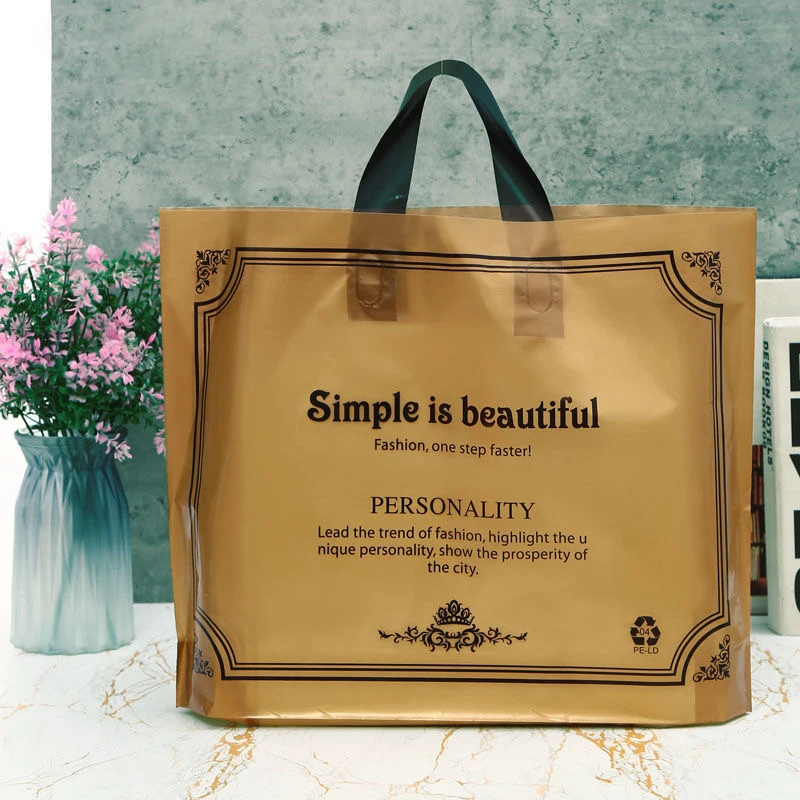 100Pcs/lot Black&Gold Thicken Shopping Bag Gifts Bags Customized Packaging Bags For Business Wedding Christmas Party Decor Favor