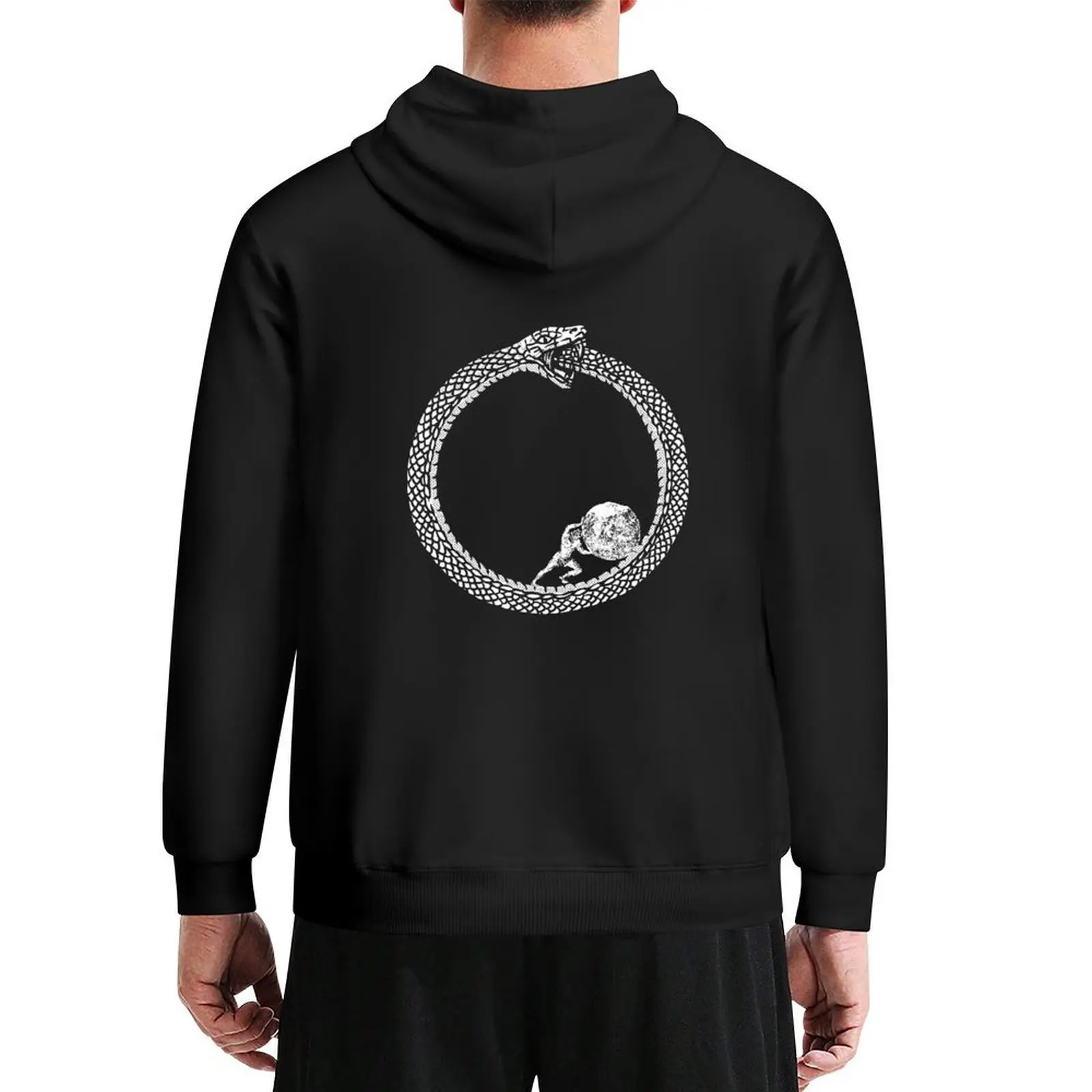 

Sisyphus in an Ouroboros snake - Unisex Philosophy T-Shirt For Existentialists Hoodie mens clothes new hooded tee