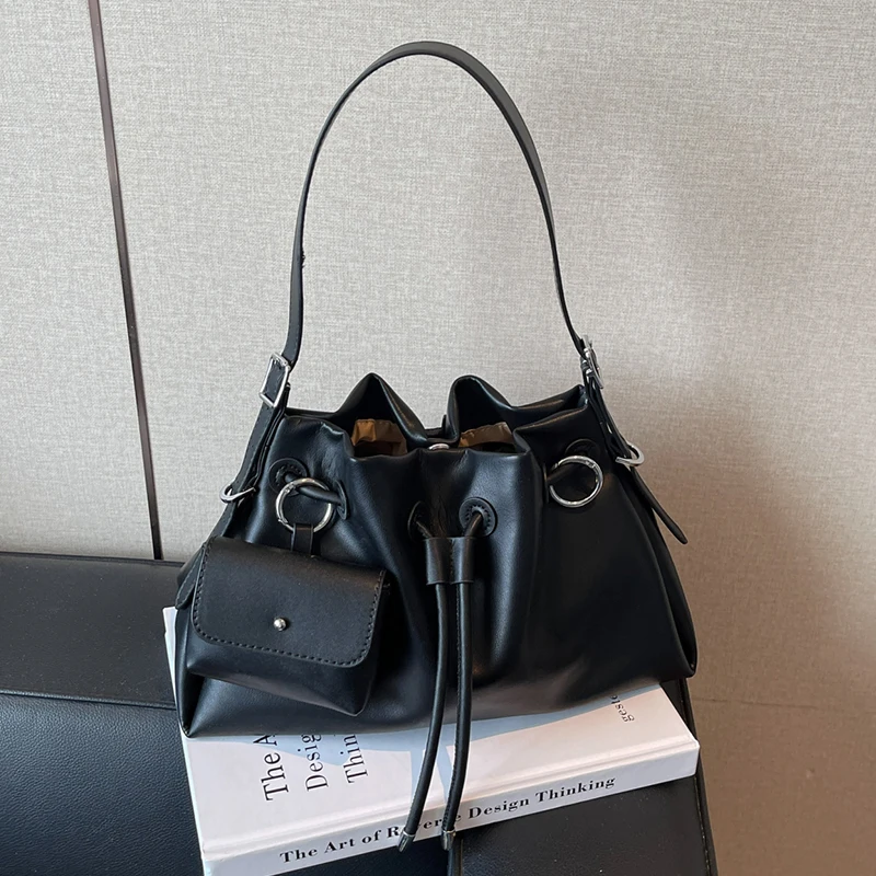 

Luxury Tote Simple 2025 NewTrend Brand Shoulder Bags for Women PU Leather Crossbody Bag Female Designer handbag 2 Set Bucket Bag