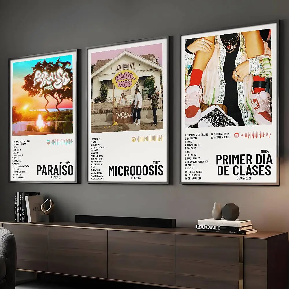 Póster de cantante Mora, arte de pared adhesivo impreso, impermeable, para el hogar, sala de estar, Bar, decoración estética