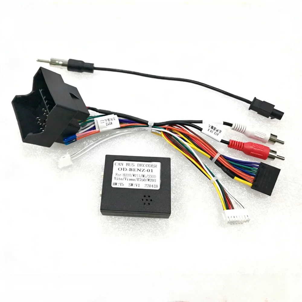 Car Android 16PIN Power Wiring Harness Cable With Canbus For Mercedes Benz B200/C-Class/E-Class/ML/S300/Vito/Viano/R-Class/W211