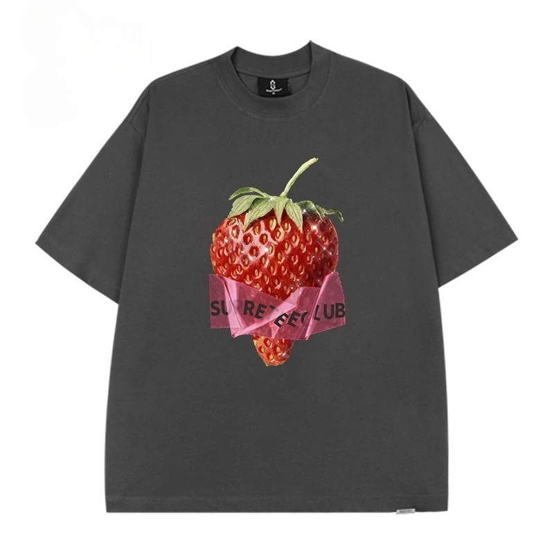 الدوبامين التصميم الأصلي الفاكهة الفراولة طباعة قصيرة الأكمام الرجال والنساء تي شيرت 2026 صيف جديد لباس غير رسمي في الهواء الطلق