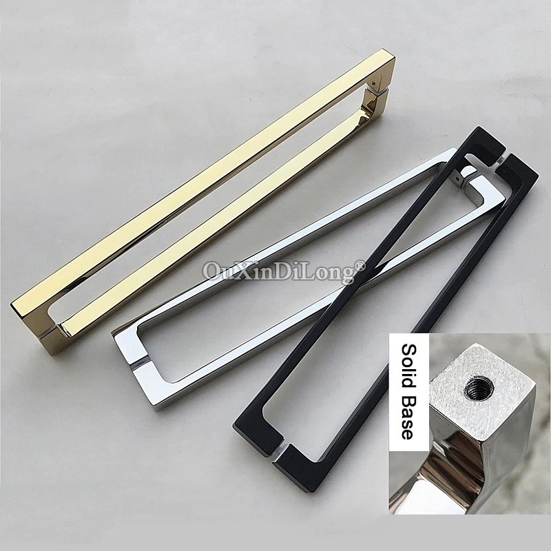 304 Stainless Steel Shower Sliding Door Handles Office Shopping Mall Glass Door Pulls Handles Hole Spacing 400mm/440mm/500mm